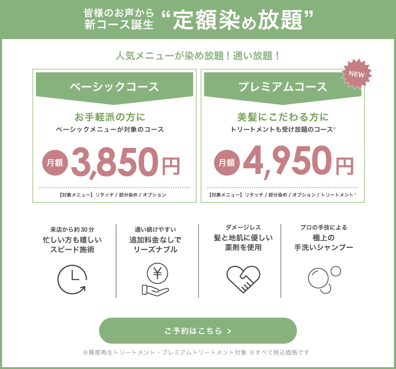 定額染め放題