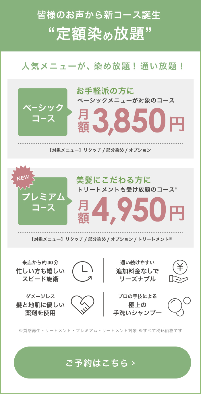 定額染め放題